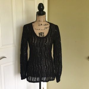 BKE Lace Sequin Shirt